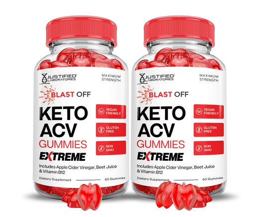 Justified Laboratories Blast Off Keto ACV Gummies bottle front for daily wellness.