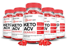 Justified Laboratories Blast Off Keto ACV gummies bottle front showing convenient daily formula