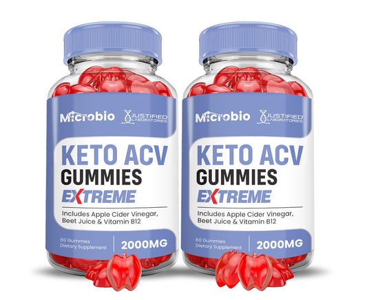 Justified Laboratories Microbio Keto ACV Gummies bottle-front for daily wellness.