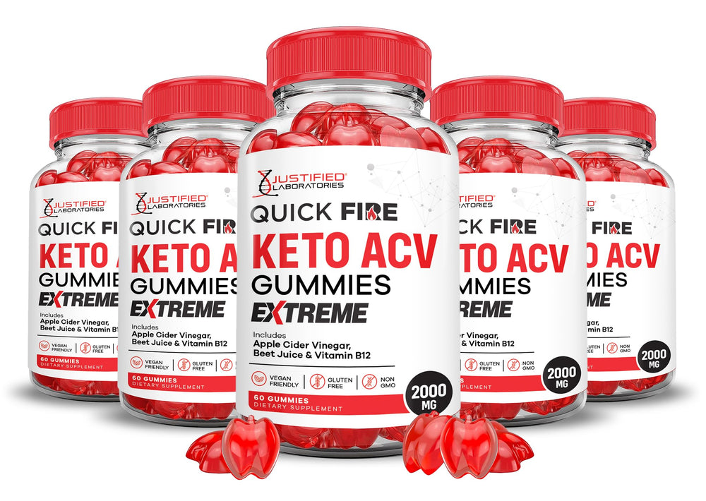 Justified Laboratories Quick Fire Keto ACV Gummies bottle for daily use.