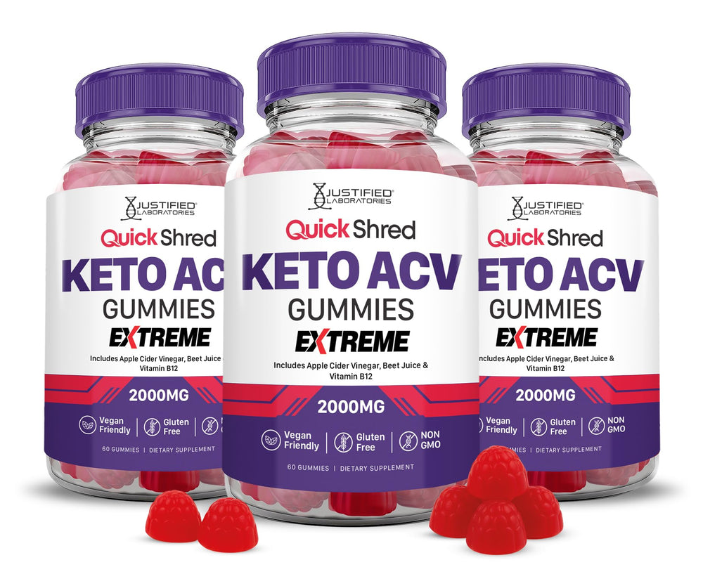Justified Laboratories Quick Shred Keto ACV Gummies bottle for convenient daily energy support