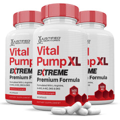 Justified Laboratories Vital Pump XL Extreme bottle pour supports quick daily wellness