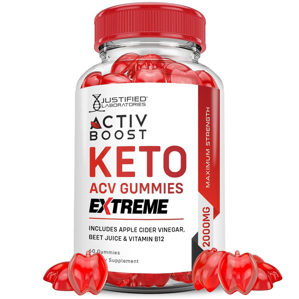 Justified Laboratories Activboost Keto ACV Gummies Extreme bottle for convenient daily wellness