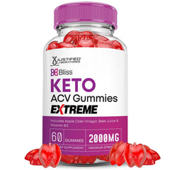 Justified Laboratories Bliss Keto ACV Gummies bottle front; convenient daily wellness support.