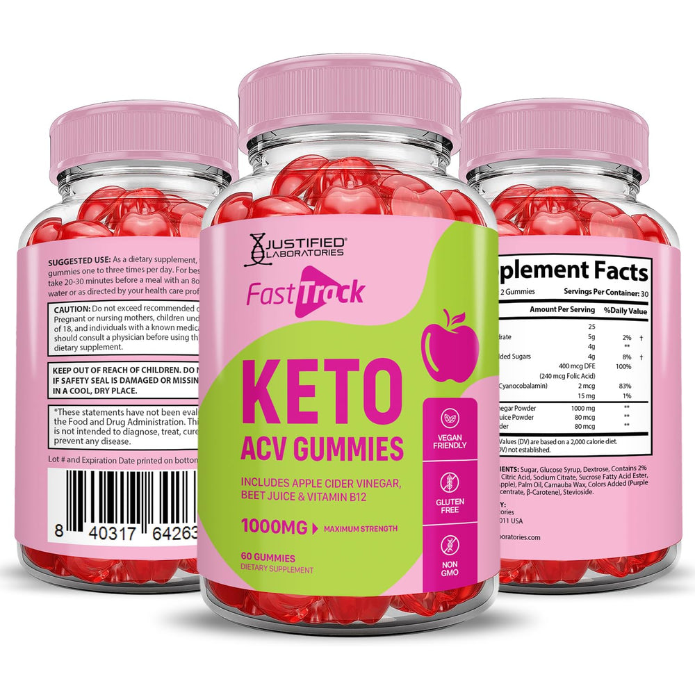Justified Laboratories Fast Track Keto ACV Gummies five-pack packaging for value and convenience