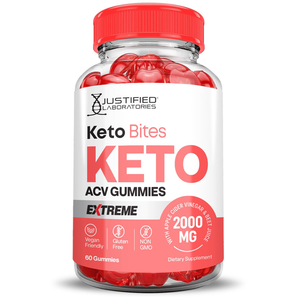 Justified Laboratories Keto Bites ACV Gummies with beet and pomegranate ingredients