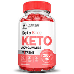 Justified Laboratories Keto Bites ACV Gummies with beet and pomegranate ingredients