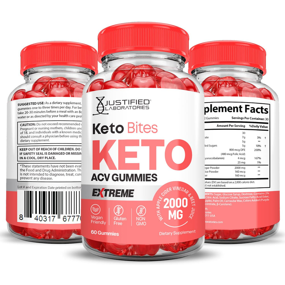 Justified Laboratories Keto Bites ACV Gummies on-the-go pack for a quick snack