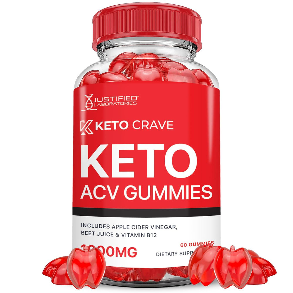 Justified Laboratories Keto Crave gummies bottle for convenient daily ACV support