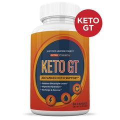 Keto GT capsules close-up showing a 30-day dosage routine.