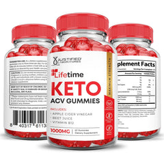 Justified Laboratories Lifetime Keto ACV Gummies with apple cider aroma for daily enjoyment.