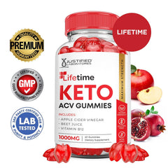 Justified Laboratories Lifetime Keto ACV Gummies beet juice powder ingredient highlighting natural color and nutrients.