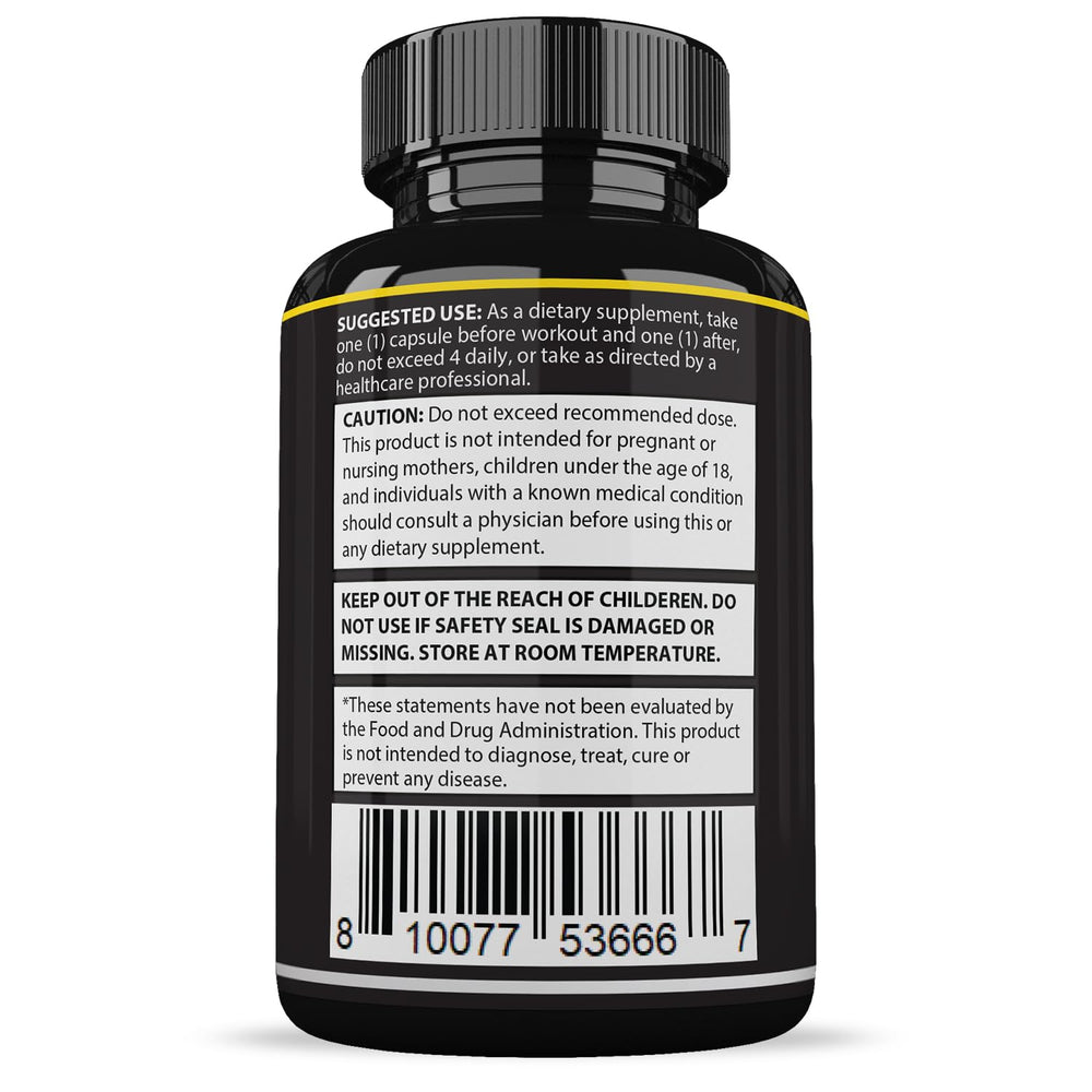 Justified Labs Maasalong Max 1600MG label with formula highlights