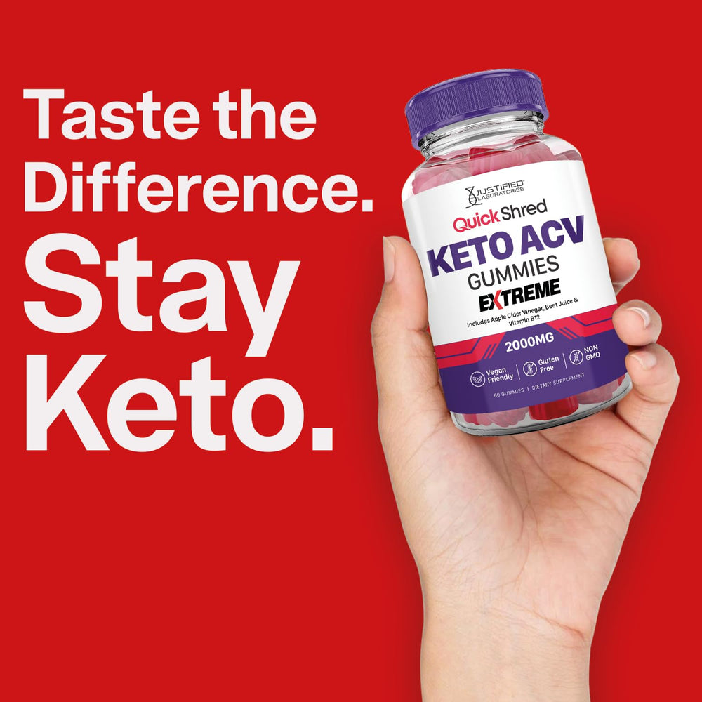 Justified Laboratories Quick Shred ACV Gummies serving shot for on-the-go enjoyment