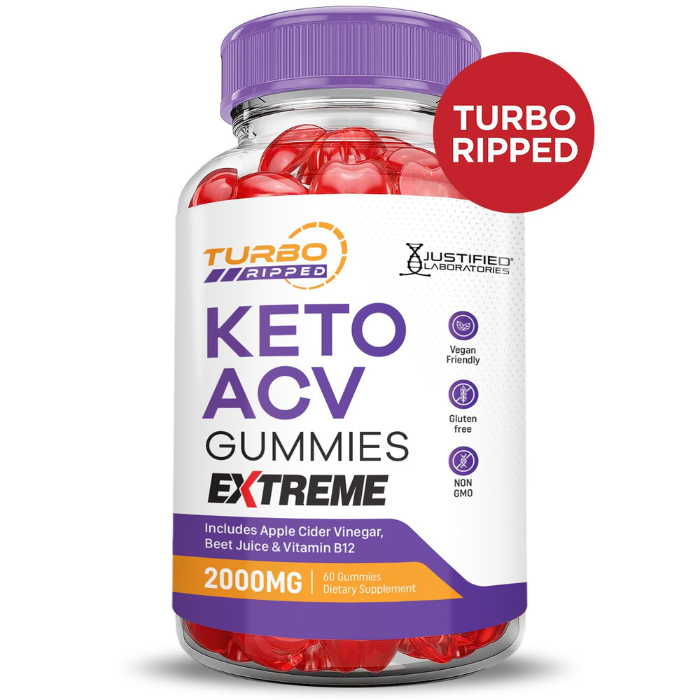 Justified Laboratories Turbo Ripped Keto ACV Gummies individual gummies show texture and color