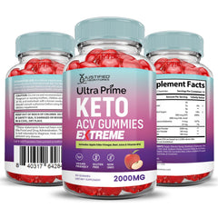 Justified Laboratories Ultra Prime Keto ACV Gummies 3-pack pack shot for value
