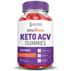 Justified Laboratories Ultra Quick Keto ACV gummies packaging and box design