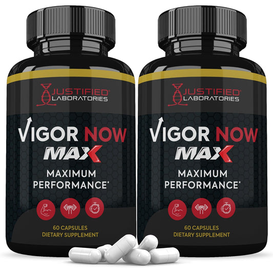 Justified Laboratories Vigor Now Max bottle for daily energy and focus.