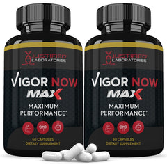 Justified Laboratories Vigor Now Max bottle for daily energy and focus.