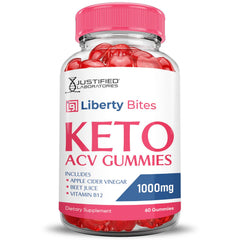 Justified Liberty Bites packaging display hints at vegan, non-GMO formula.