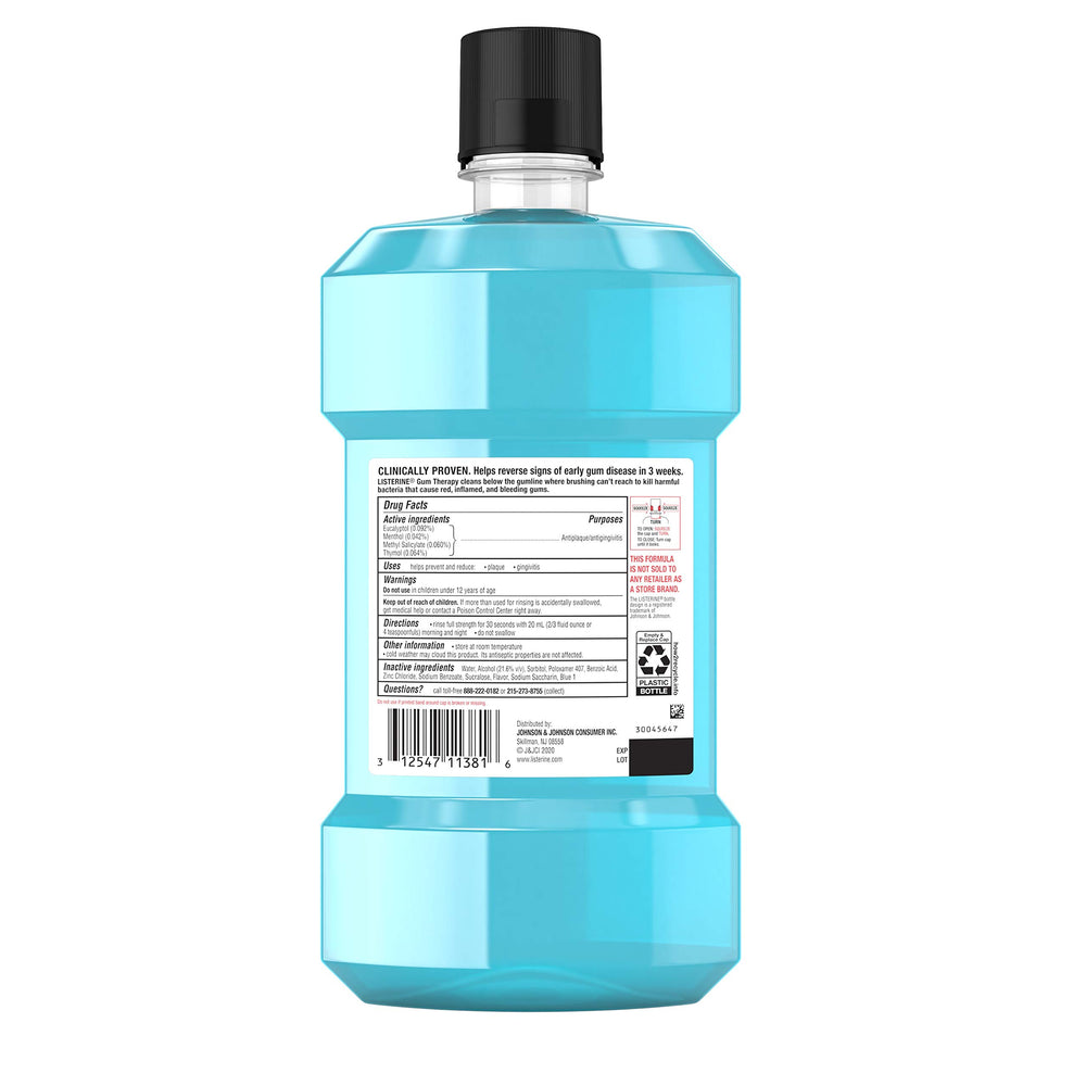 JUSTSWAGDDEEFF Listerine Gum Therapy gingivitis close-up showing minty finish.