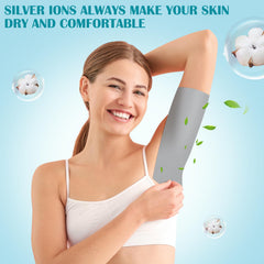 Jutom dry sheets shown for use under armpits, breasts, back and more