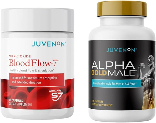 Juvenon Bloodflow bottle front for enhanced circulation support and daily vitality.