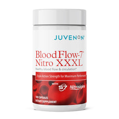 Juvenon BloodFlow-7 bottle pour supports sustained energy during workouts.