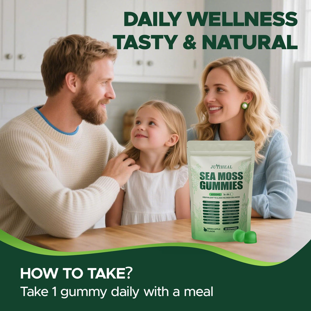 JUYIHEAL gummies highlighting gut-friendly blend for comfortable digestion.