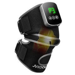 JVKOOL knee massager worn on knee delivers soothing warmth with targeted LED coverage