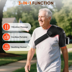 JVKOOL heat pad around shoulder for soothing warmth and relief.