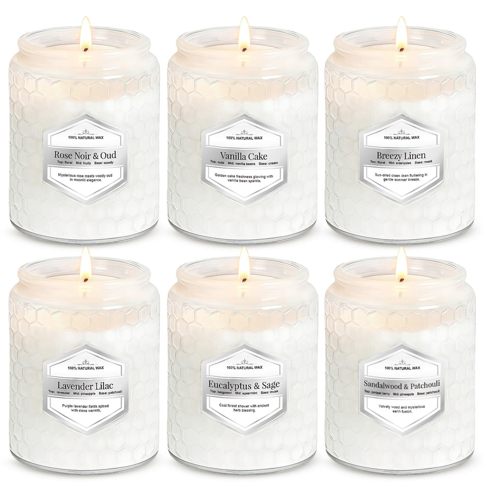 JXDLSQ 6-pack candles in Rose Noir Oud offer a luxurious home scent