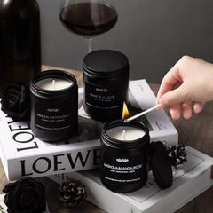 JXDLSQ Natural soy wax with cotton wick for cleaner burn and less soot.