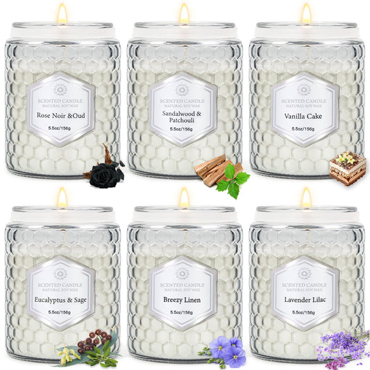 JXDLSQ six-pack candles with Rose Noir Oud create a luxurious ambiance for evenings.