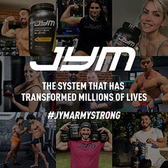 JYM S'mores protein powder scoop emphasizes convenient daily serving.
