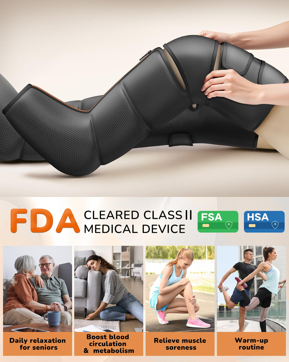 JZBRAIN leg massager carry bag keeps it organized for travel.