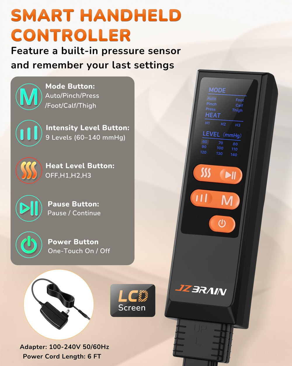 JZBRAIN leg massager ready-to-use design supports home or office use.