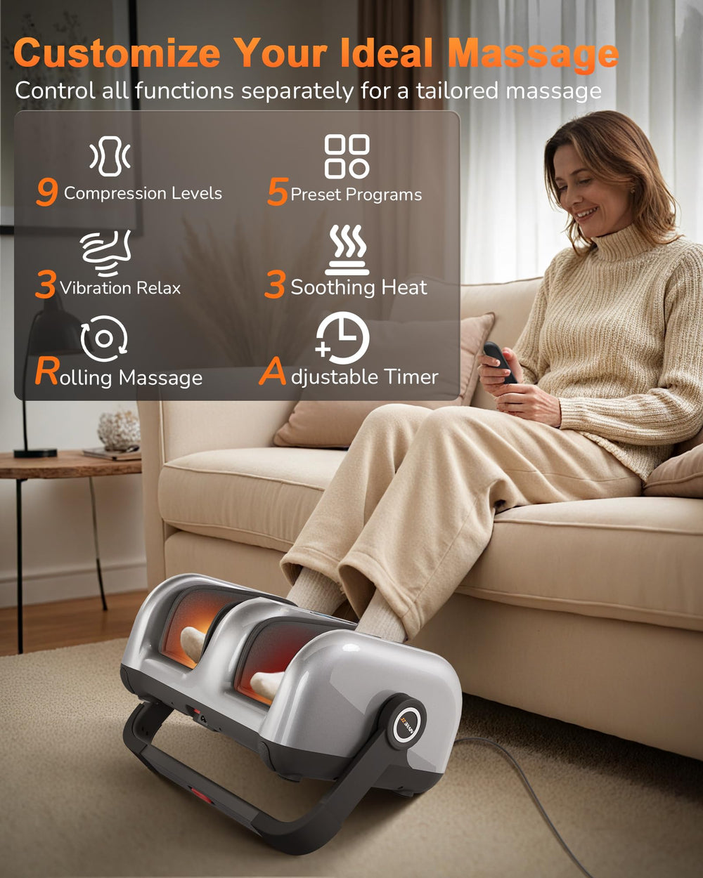 JZBRAIN foot massager heat plates provide soothing warmth