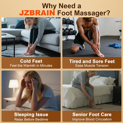 JZBRAIN Shiatsu foot massager in use conveys a calm evening ritual.