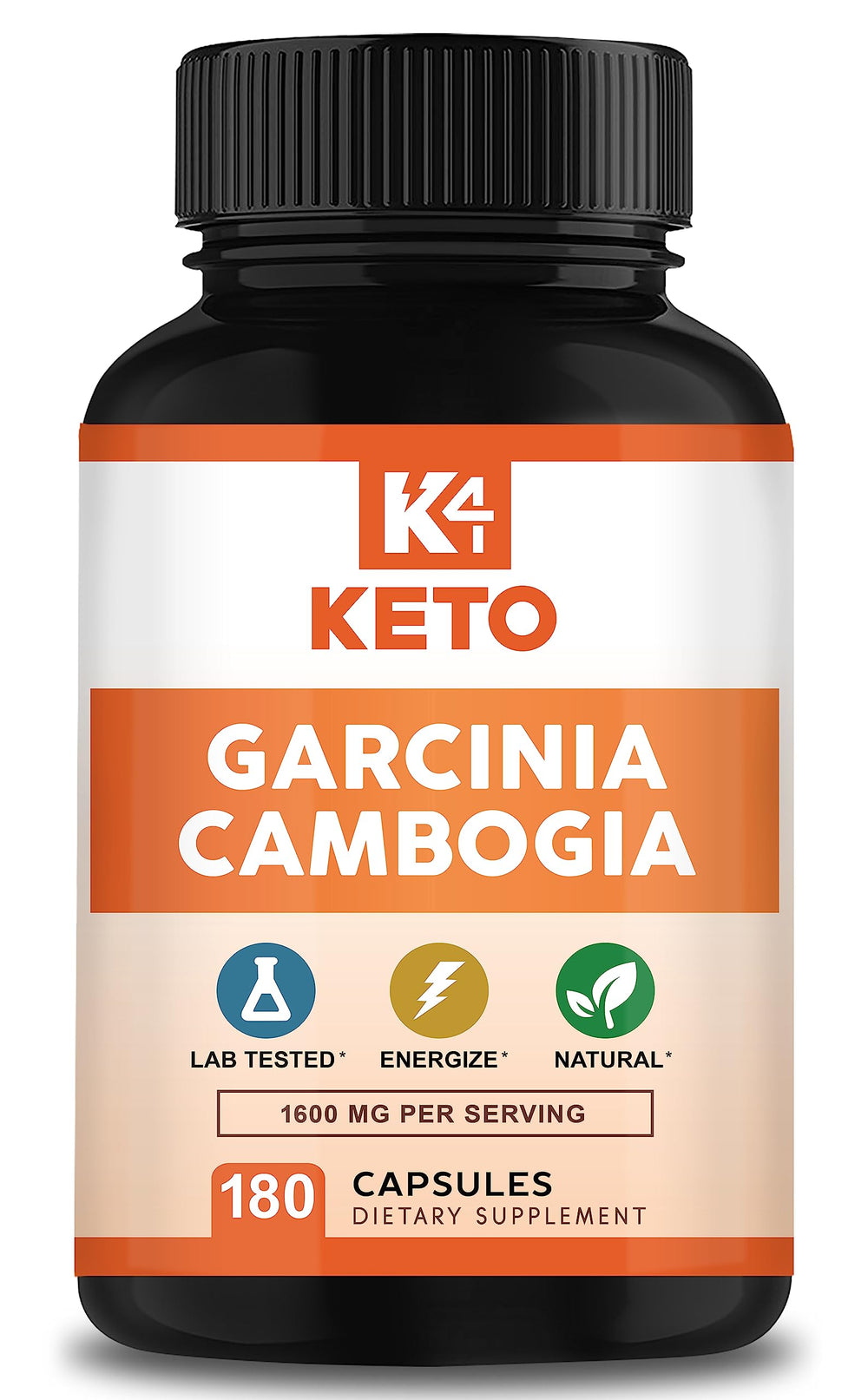 K4 Keto Garcinia Cambogia bottle – 90-day supply for potential energy support.