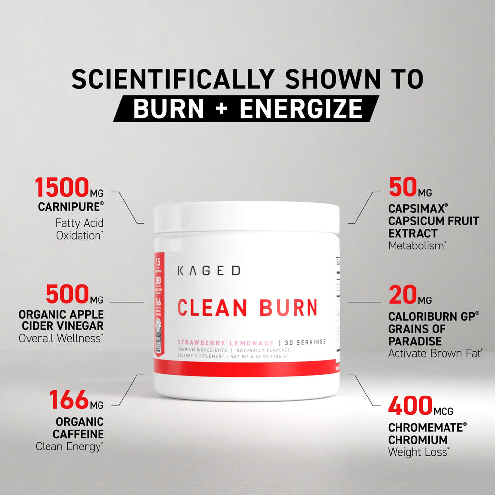 Kaged Clean Burn powder dissolving in water shows quick energizing mix.