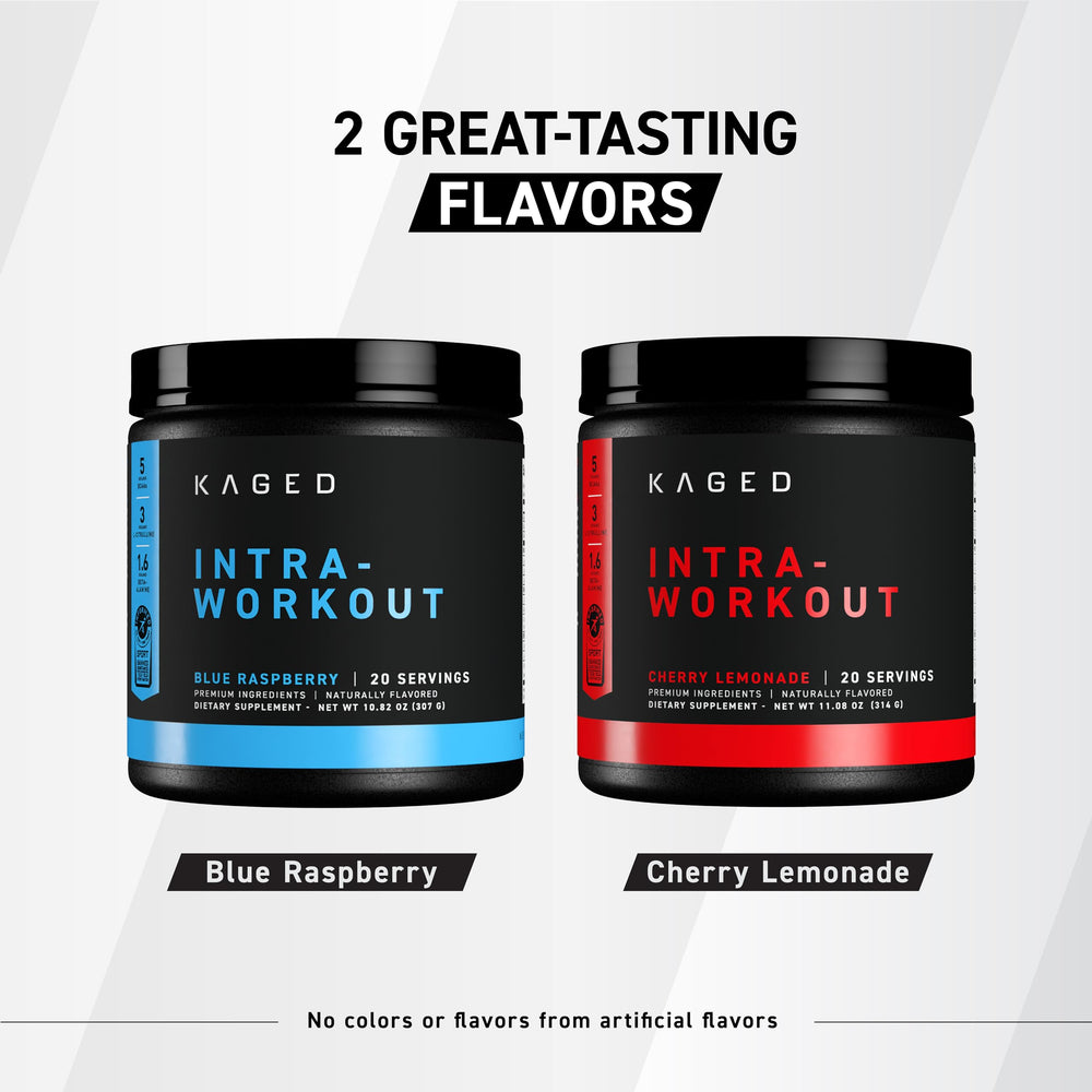 Close-up of Kaged Intra-Workout Cherry Limeade label and certifications
