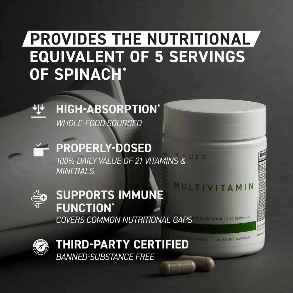 Kaged Multivitamin once-a-day formula shown in bottle