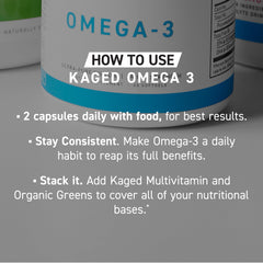 Kaged Omega-3 serving size graphic showing 30 servings per bottle.