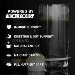 Ingredients label of Kaged Organic Greens Elite Berry highlights nutrients