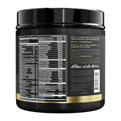 Texture close-up of Kaged Organic Greens Elite Berry powder for smooth mixability