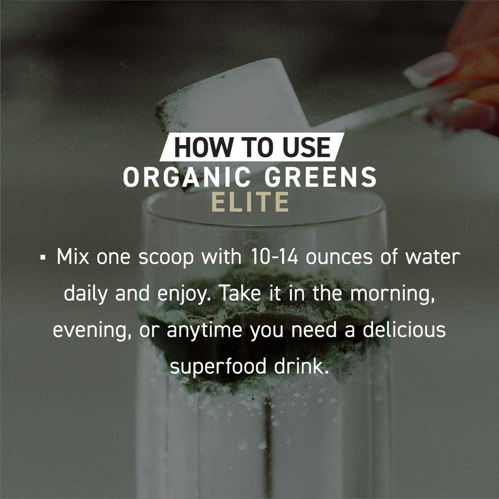 Kaged Organic Greens Elite Berry shake in glass for a refreshing daily ritual