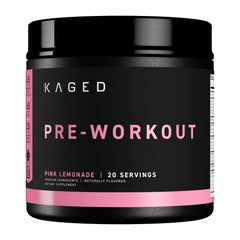 Kaged Original Pink Lemonade pre-workout tub ready for energizing workouts.