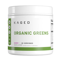 Kaged Outlive100 Berry bottle front showing fresh greens profile and branding