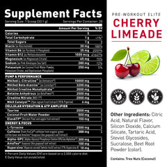Kaged Pre Workout Elite ingredients panel with 21 premium ingredients and 10 patents